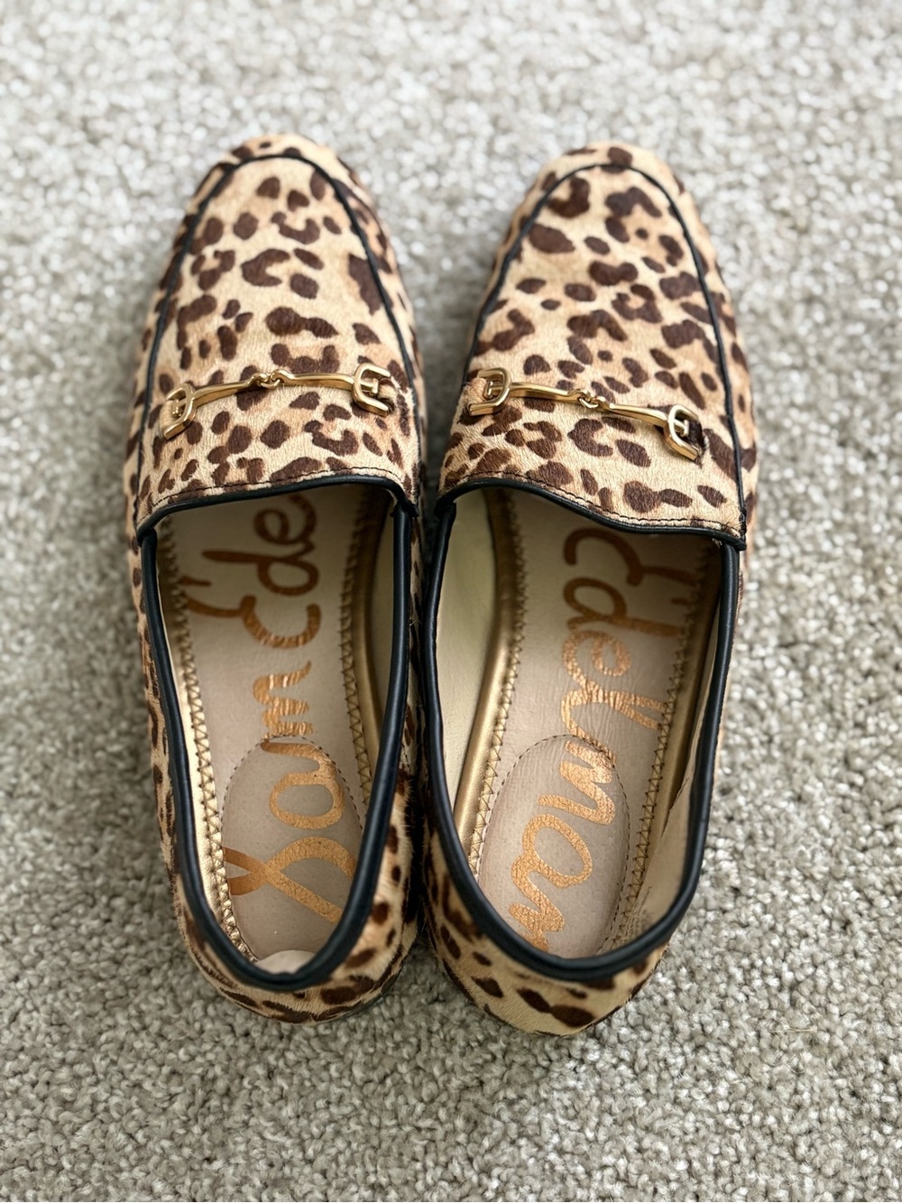 Sam Edelman Leopard-Print Loafers with Gold Bit